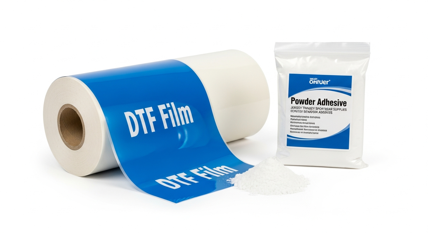 DTF Powder Adhesive: Fungsi & Cara Pakai yang Benar 1773455233 Dtf Film Dan Powder Adhesive Featured
