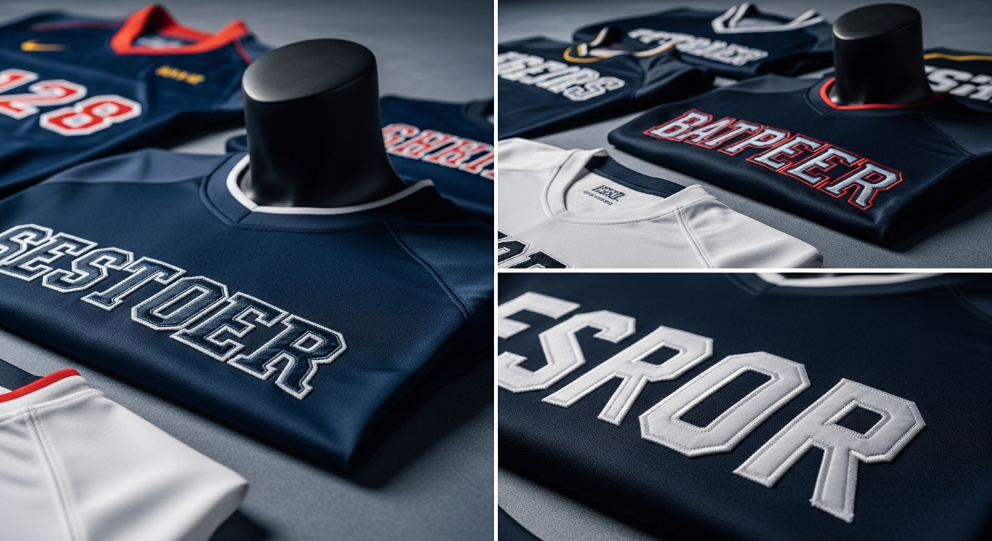 bordir jersey 3D timbul