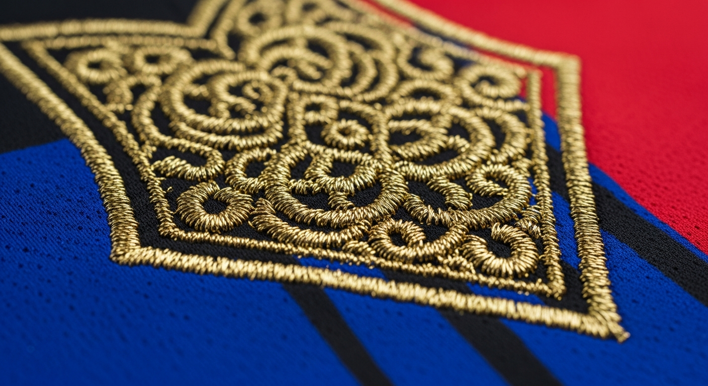 bordir jersey benang emas