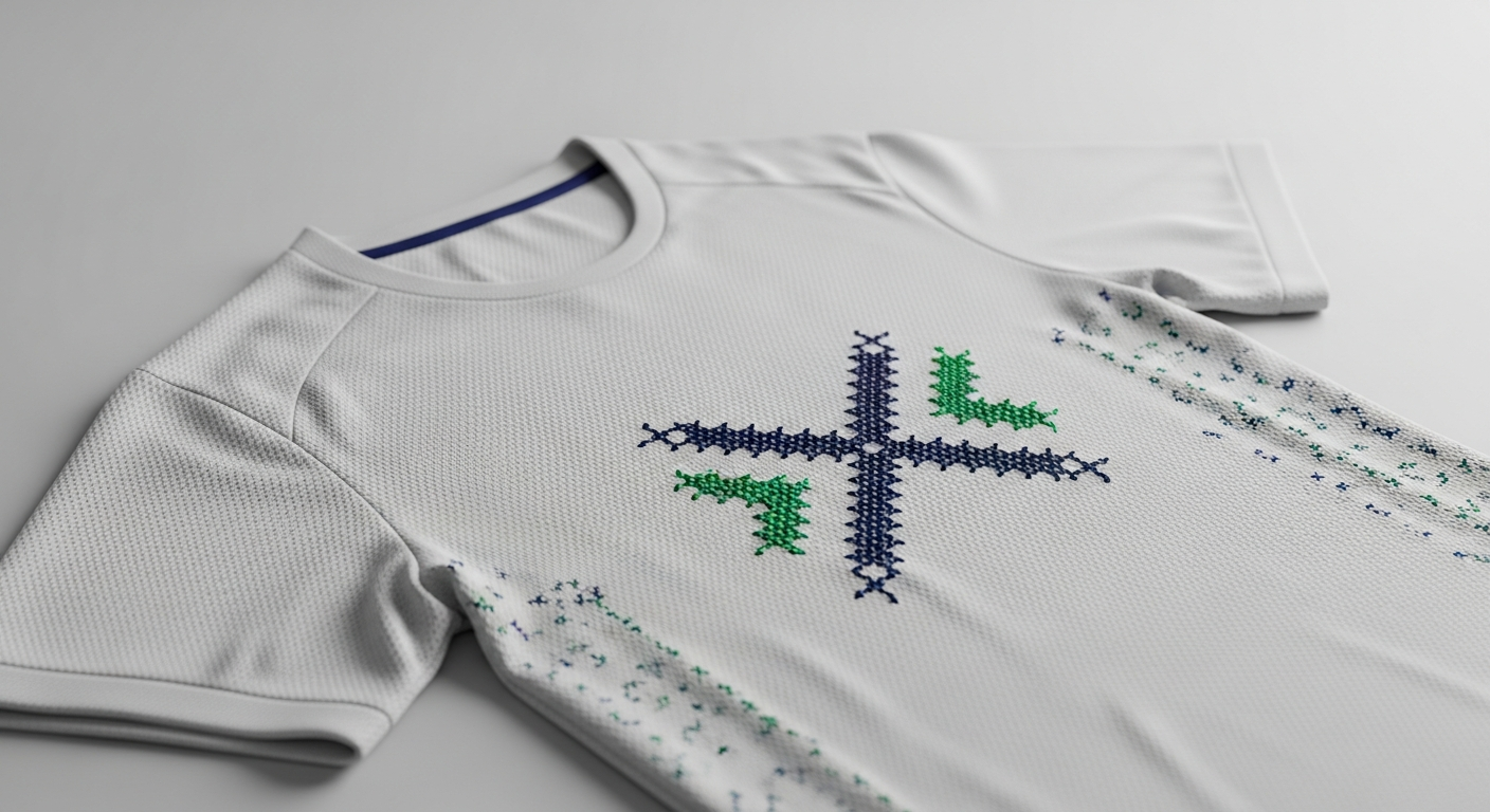 bordir jersey cross stitch effect