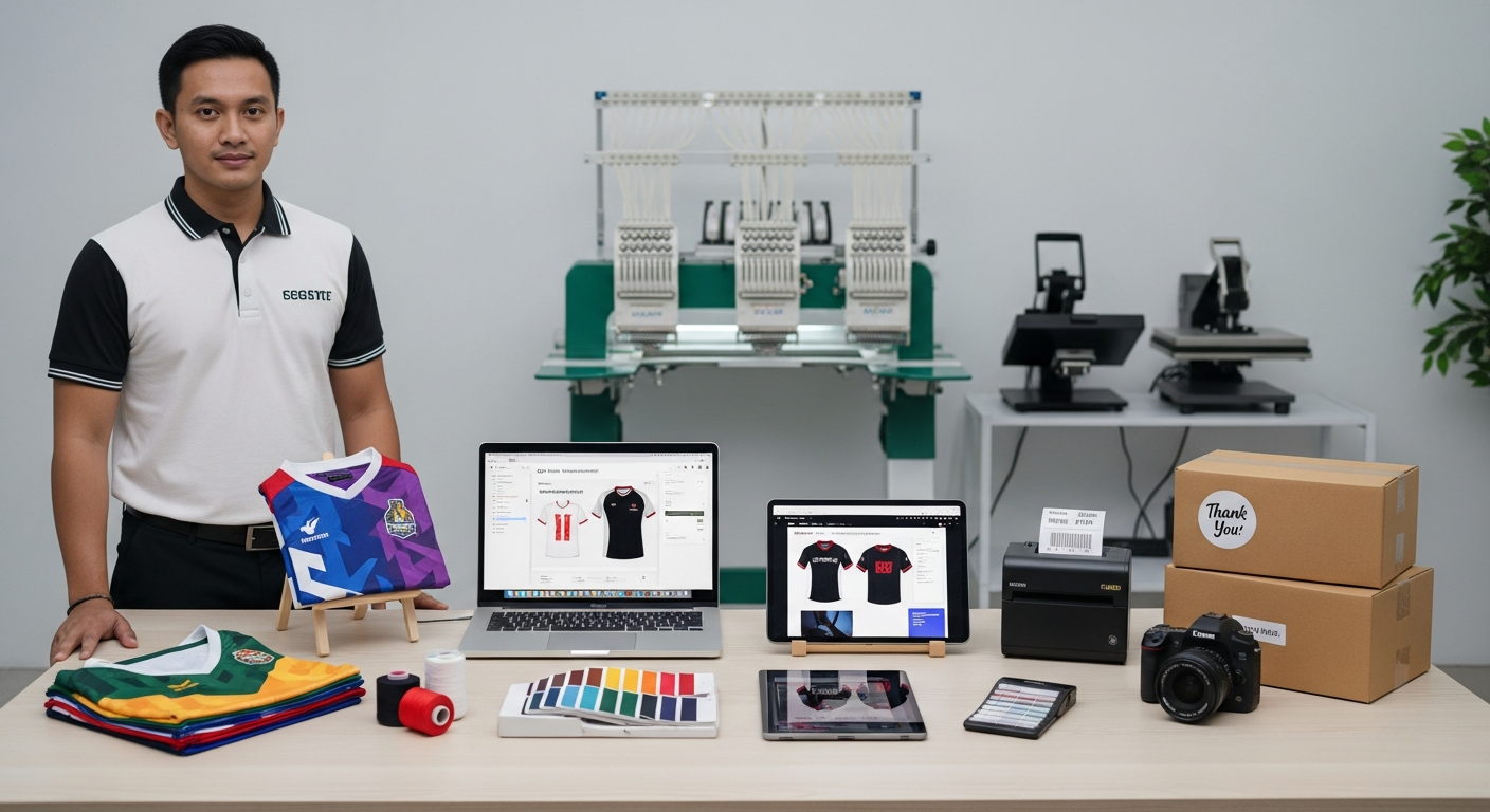 bordir jersey sponsor logo