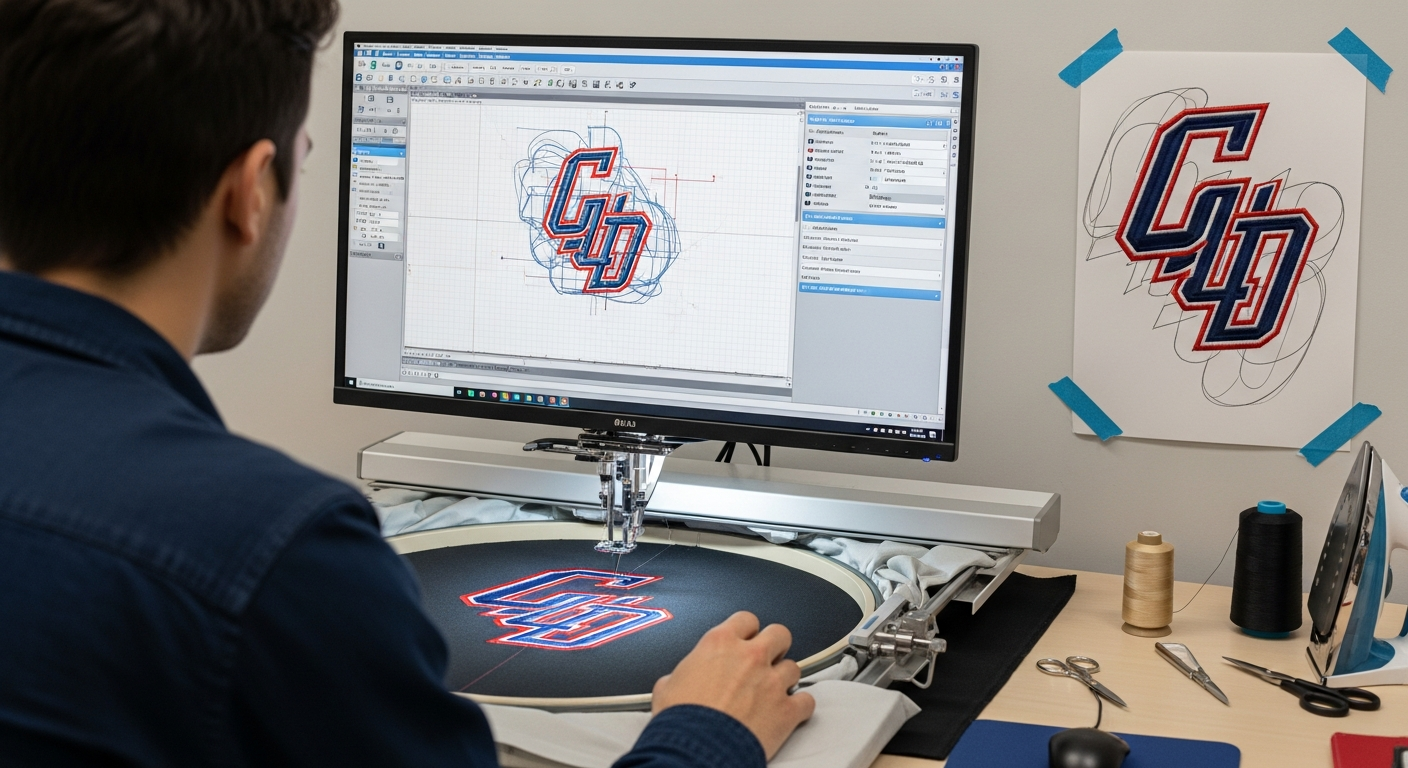 cara desain bordir jersey