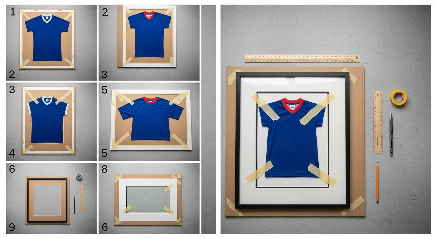 cara framing jersey untuk pajangan