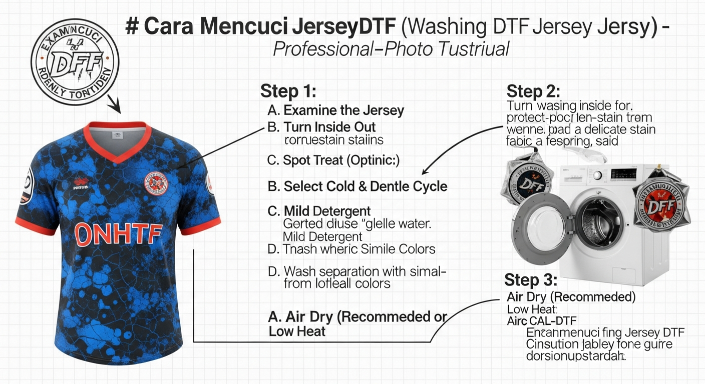 cara mencuci jersey DTF