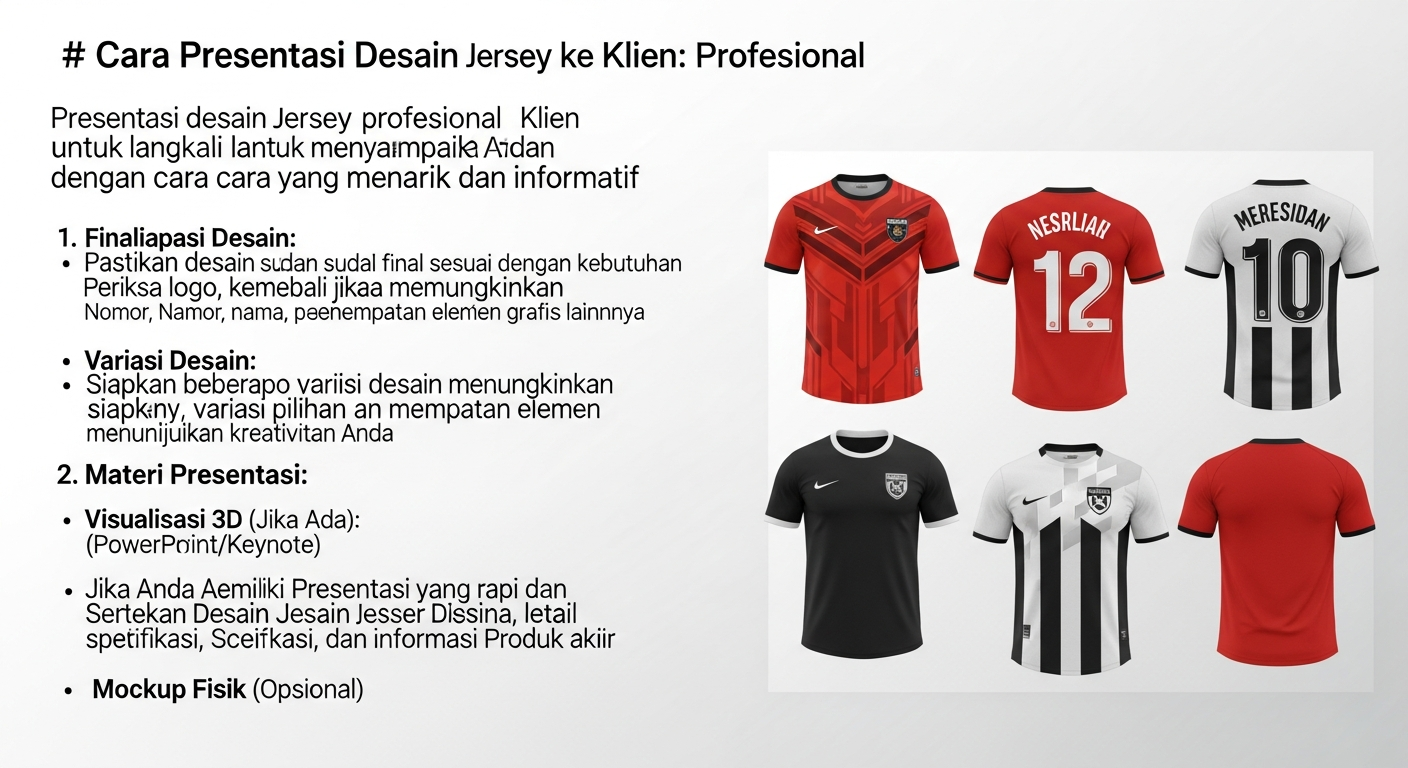 cara presentasi desain jersey ke klien