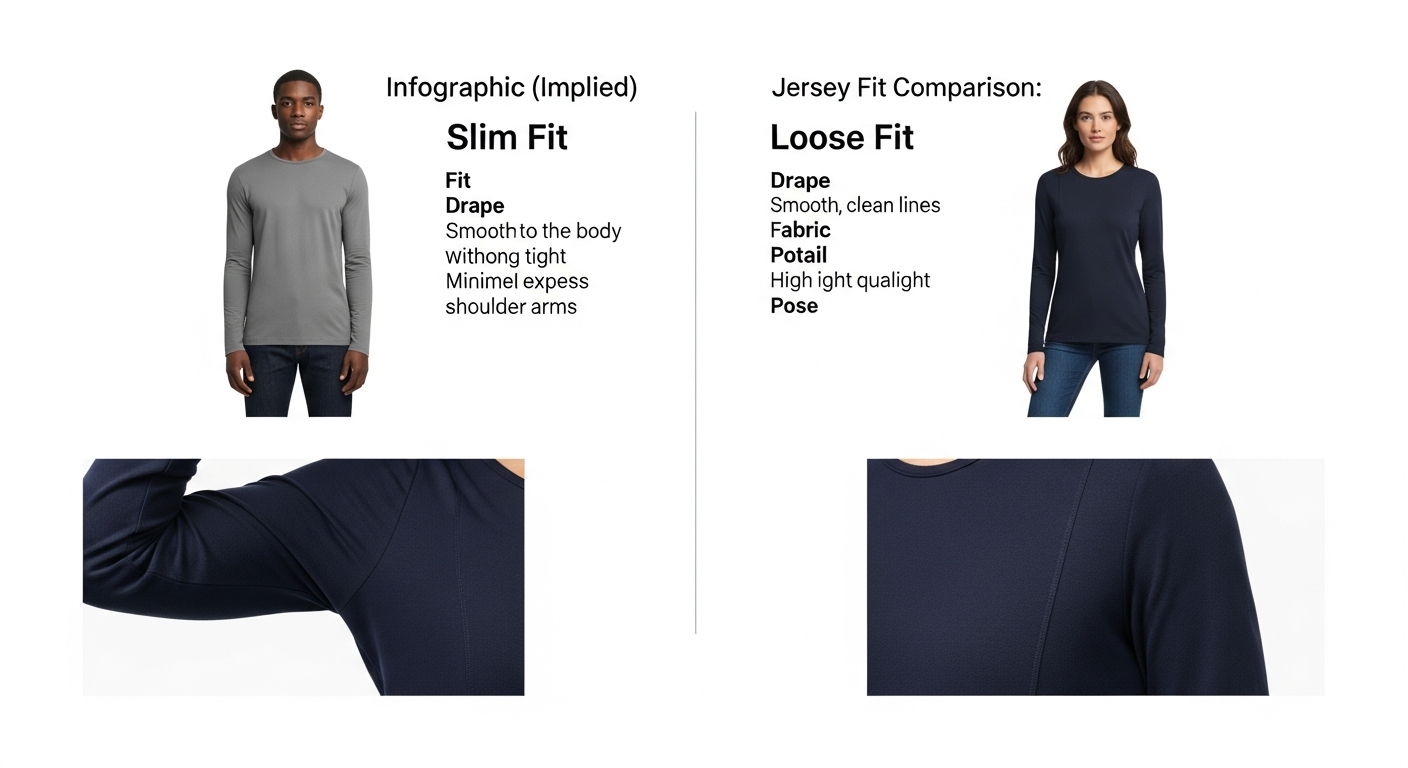 cutting jersey slim vs loose