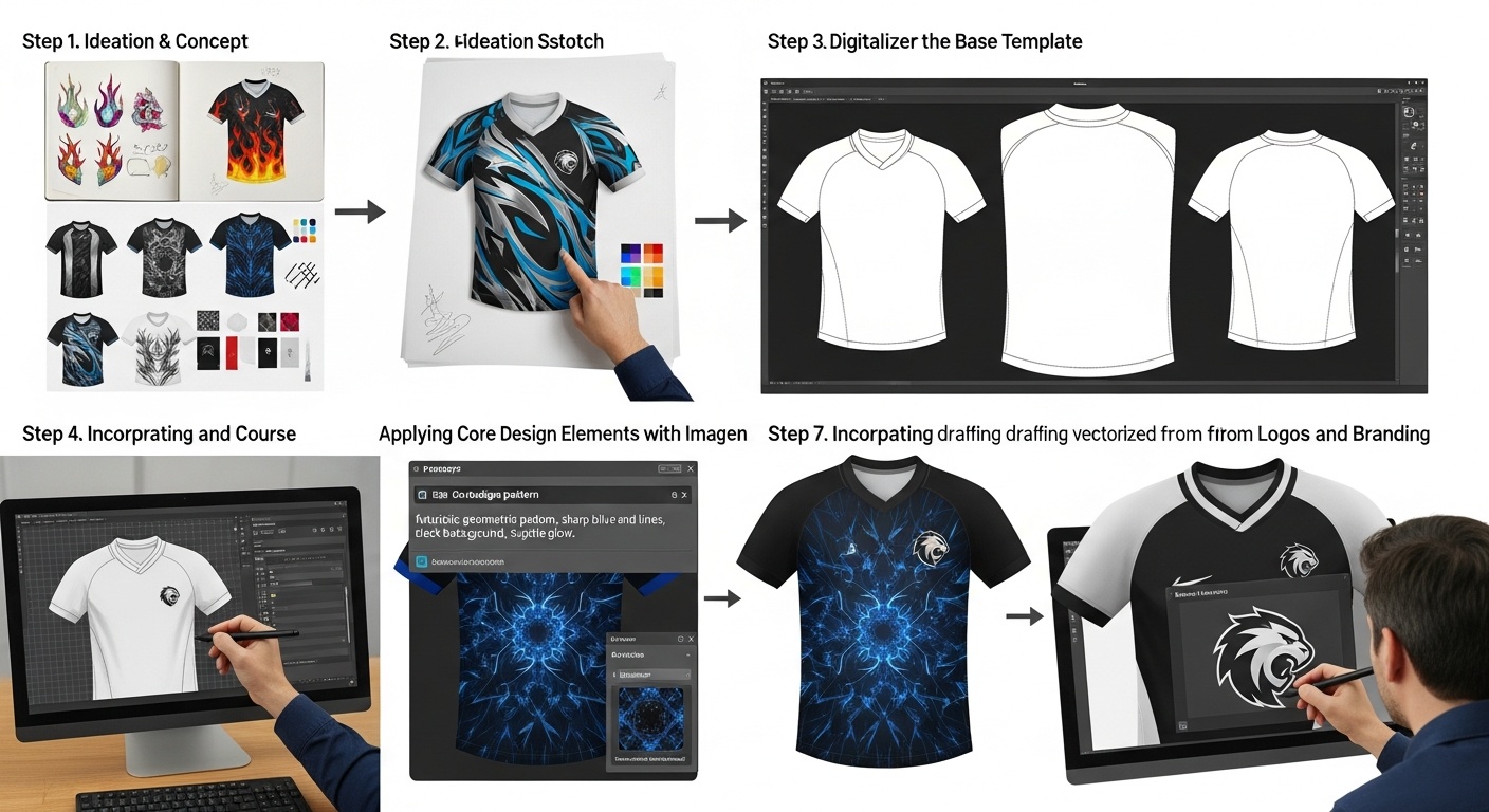 desain jersey dengan Imagen