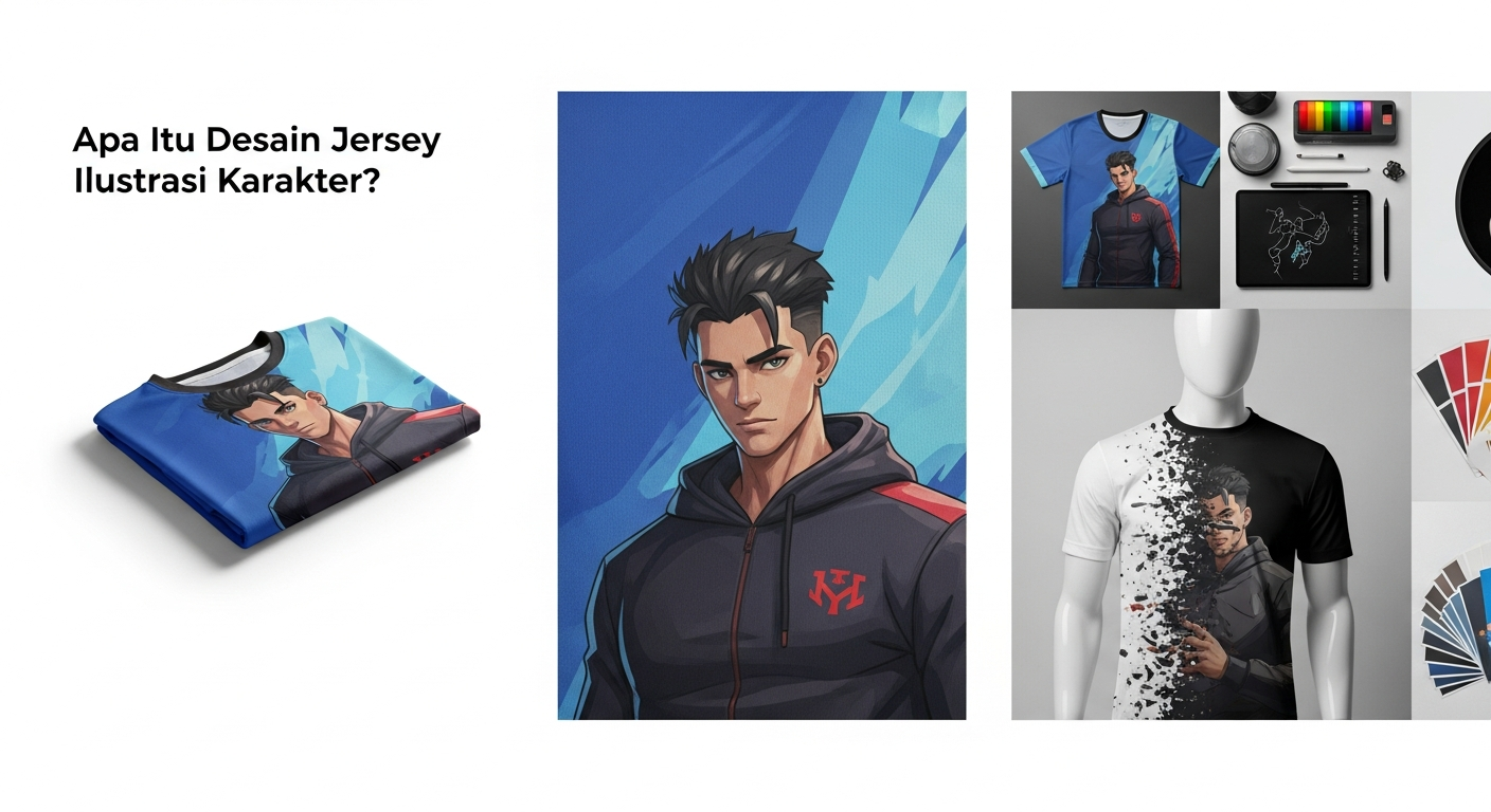 desain jersey ilustrasi karakter