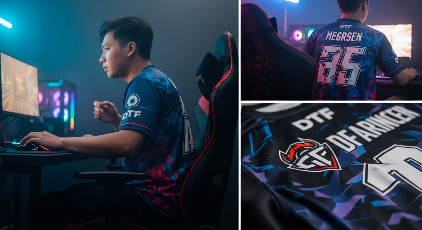 Cetak Jersey Esport dengan DTF & DTG: Panduan Lengkap DTF jersey esport gaming