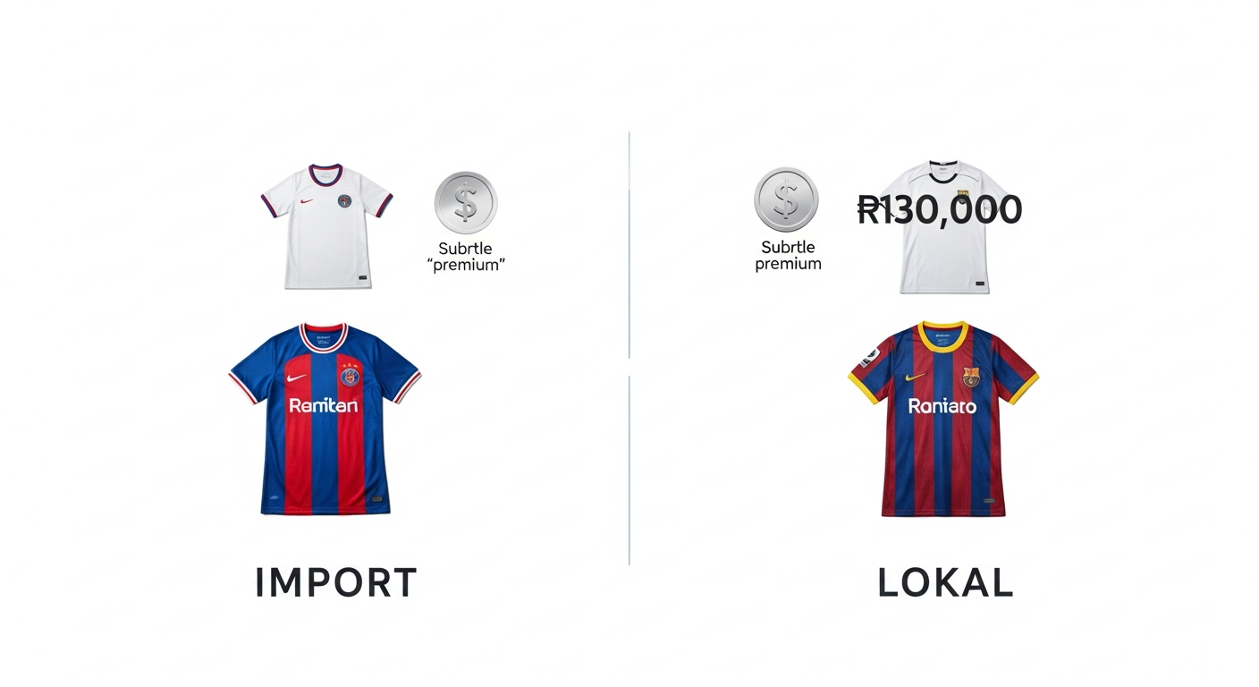 harga jersey bahan import vs lokal