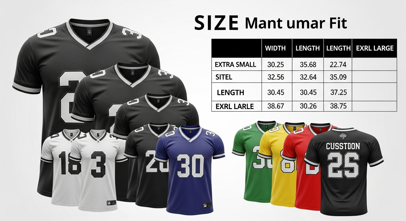 panduan size chart jersey custom