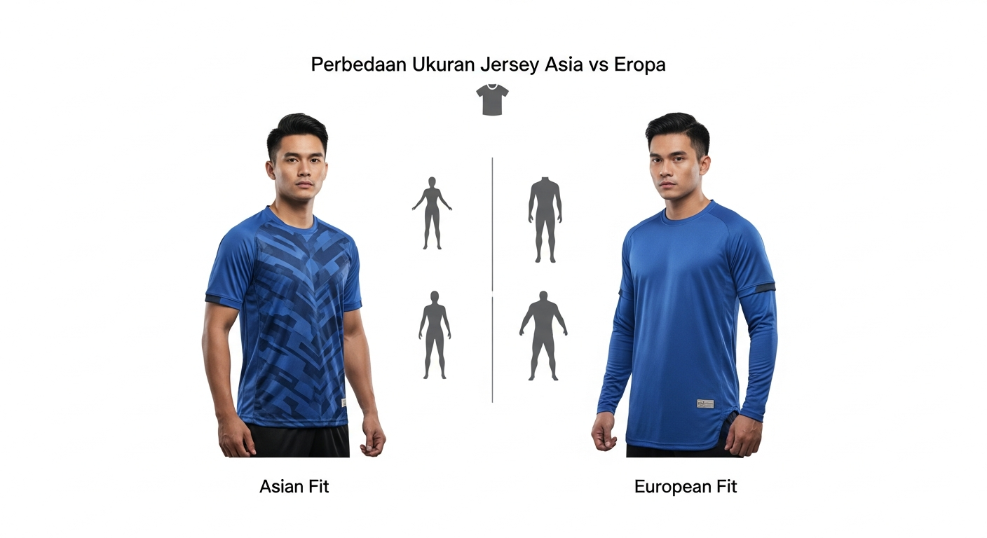 perbedaan ukuran jersey Asia vs Eropa