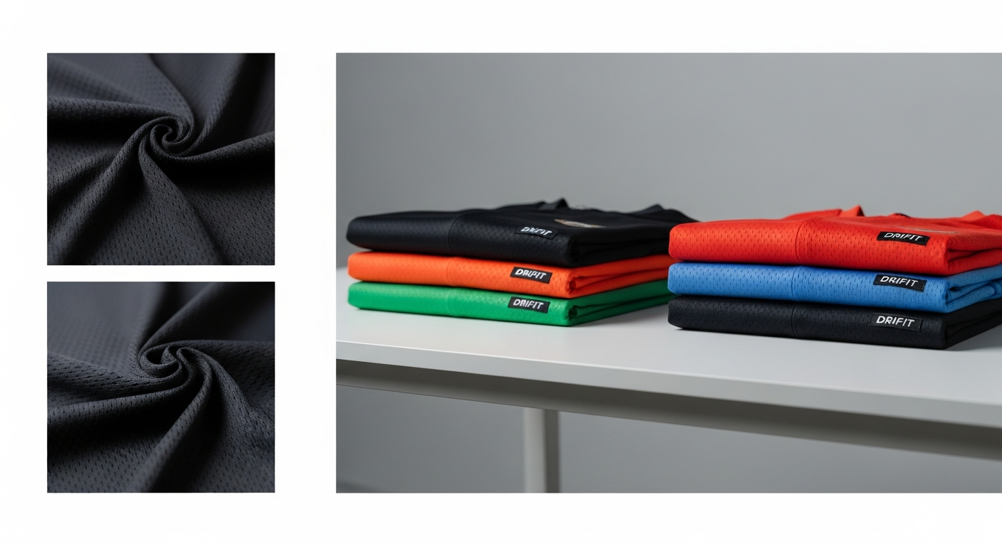 polyester vs drifit vs waffle vs mesh