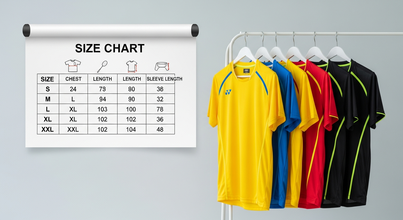 size chart jersey badminton