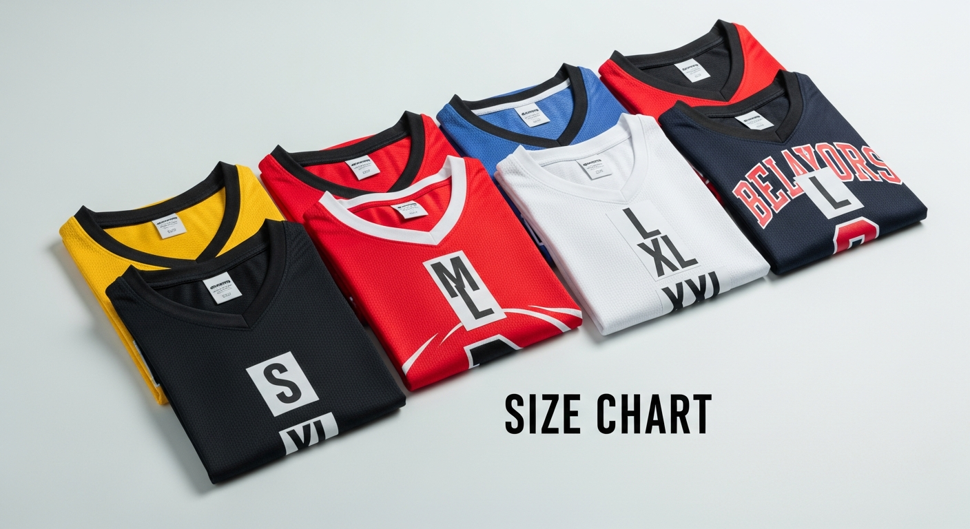 size chart jersey basket