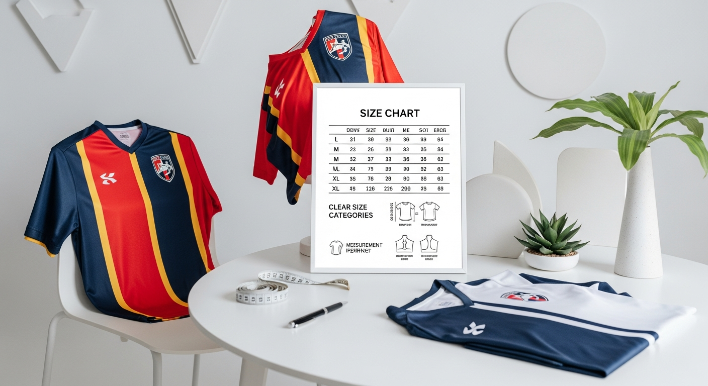 size chart jersey dewasa wanita