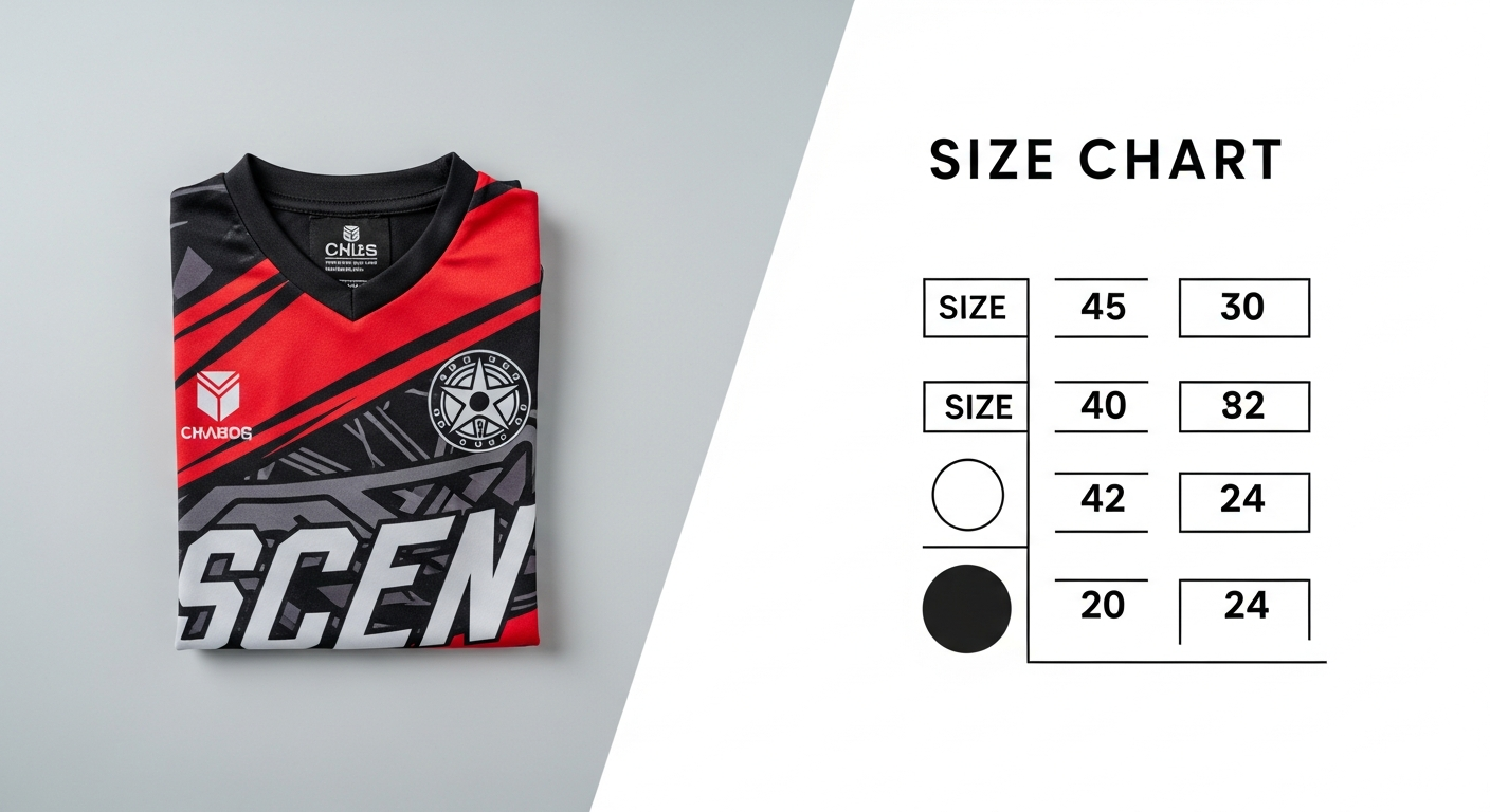 size chart jersey untuk balita