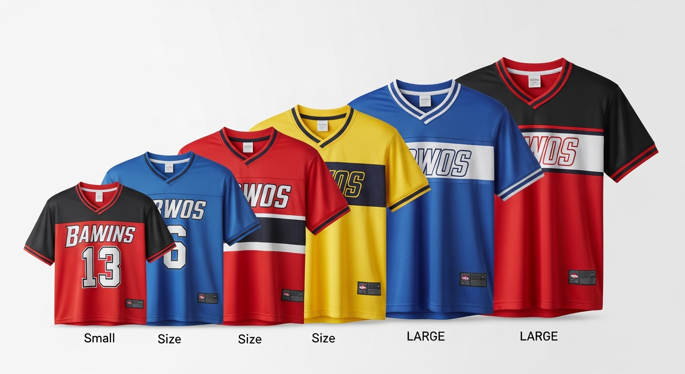 size chart jersey untuk remaja