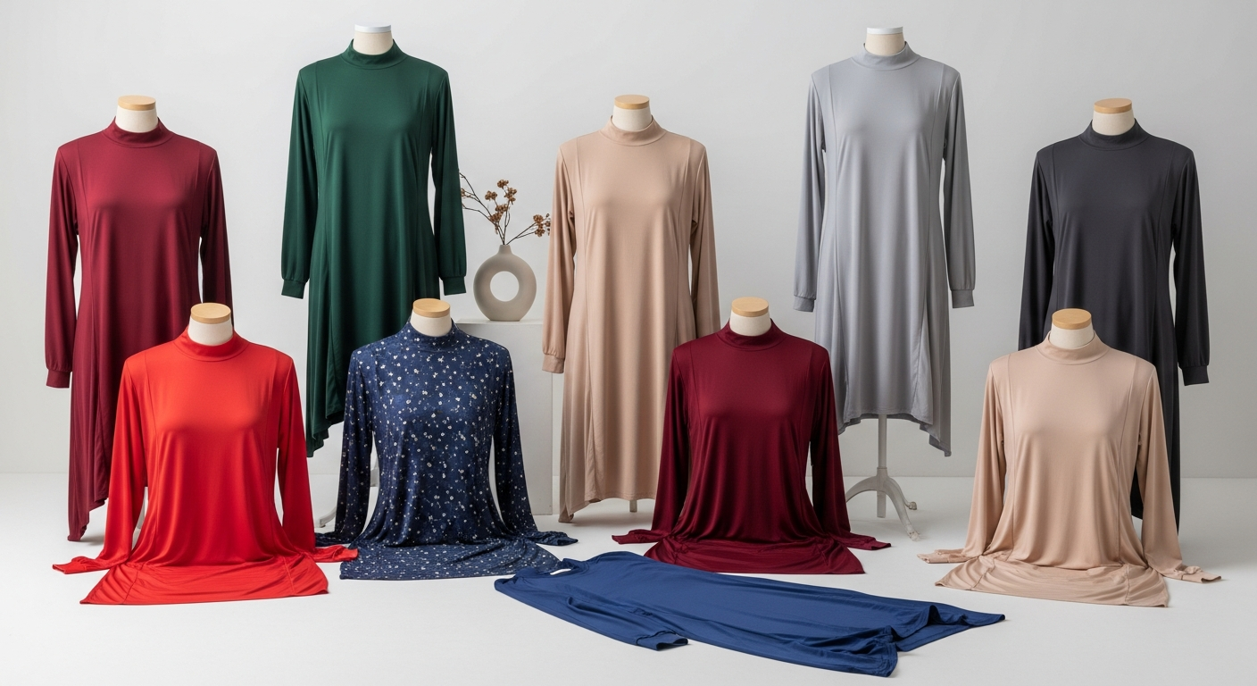 size chart jersey wanita muslimah longline