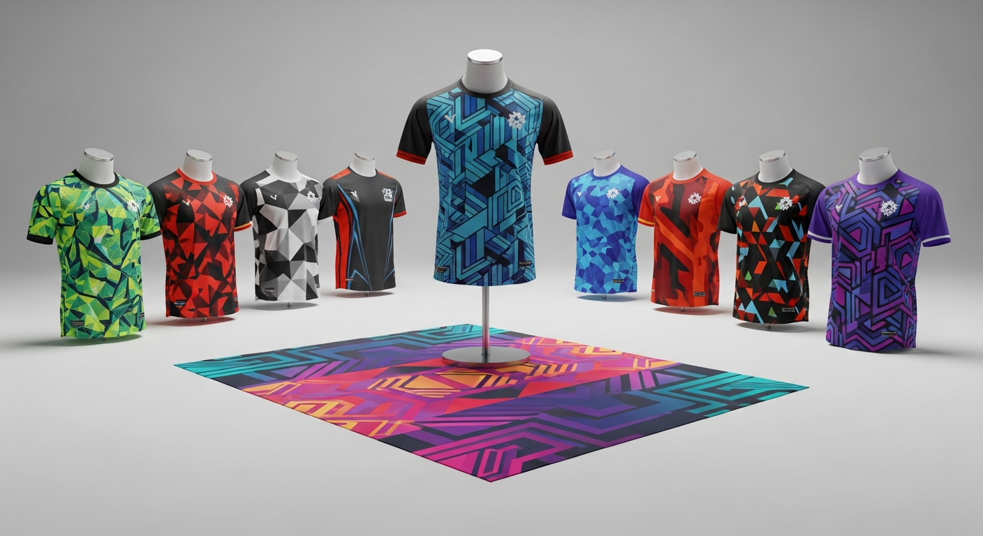 sublimasi jersey desain geometris