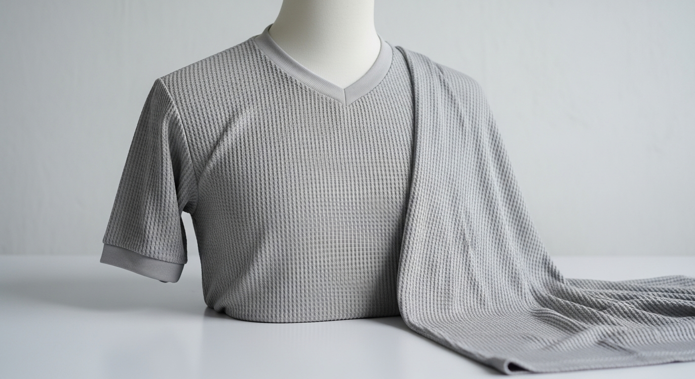 tekstur waffle jersey unik