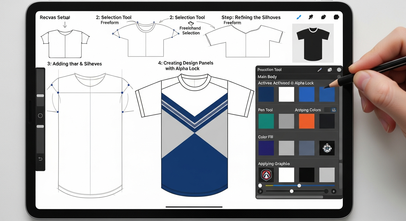 tutorial procreate desain jersey