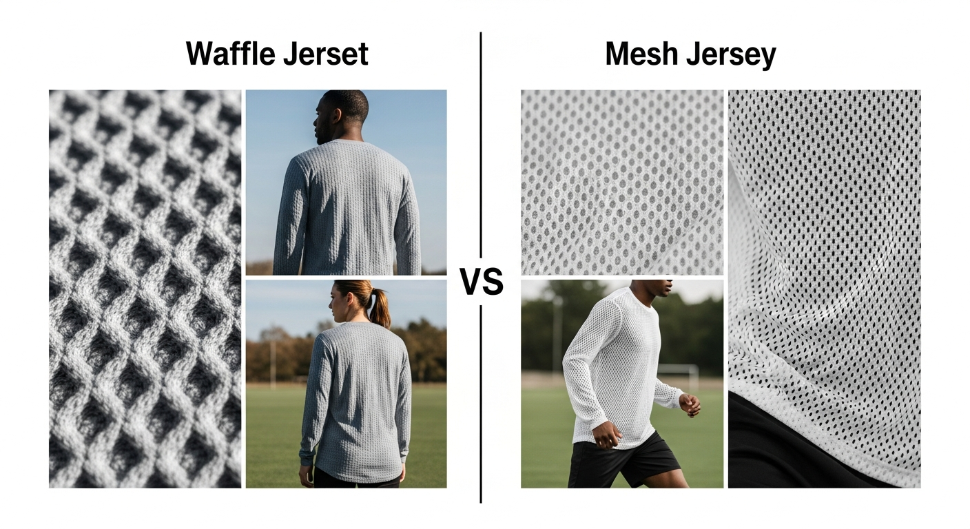 waffle vs mesh jersey